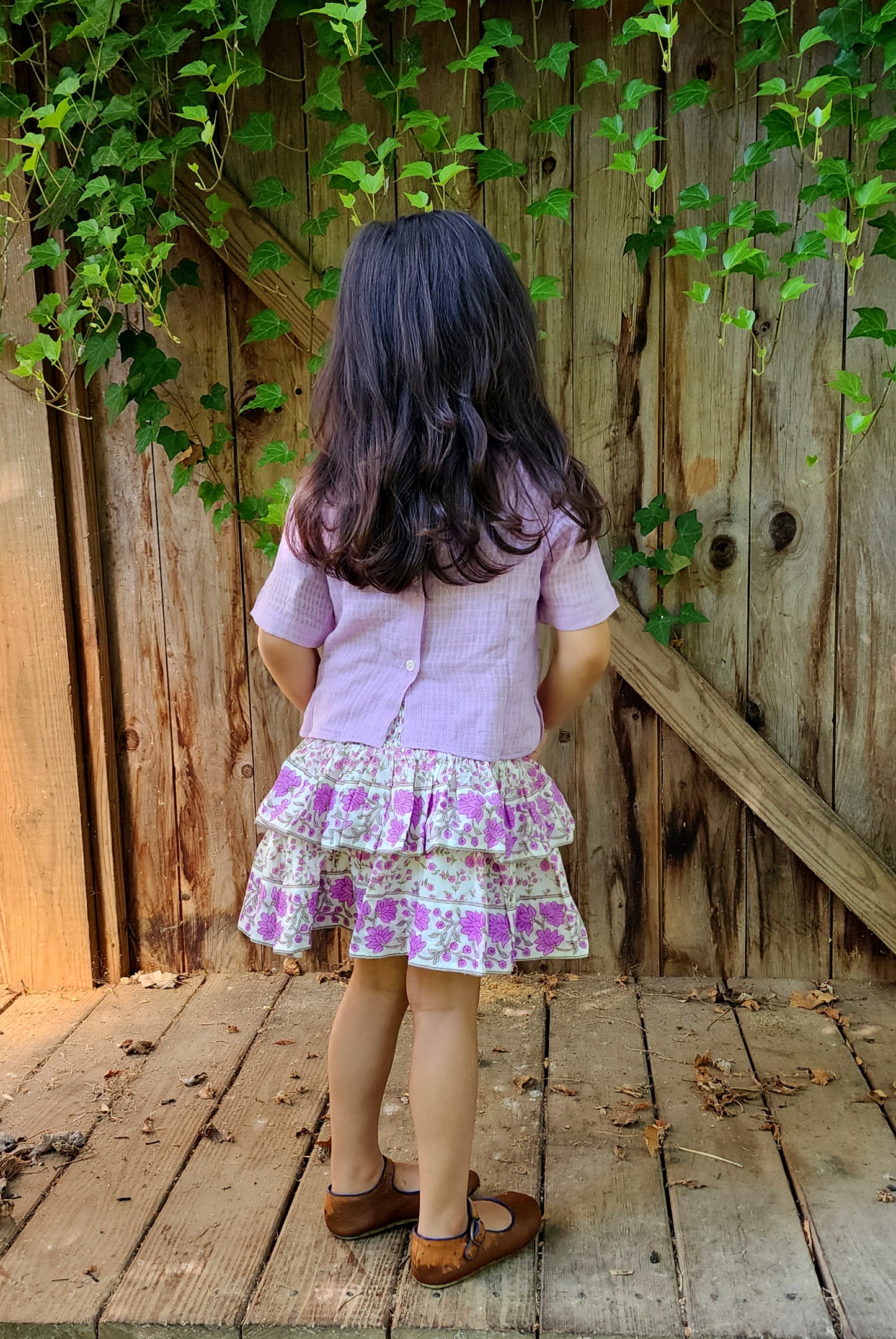 VEERA SKIRT _ FUCHSIA BORDER