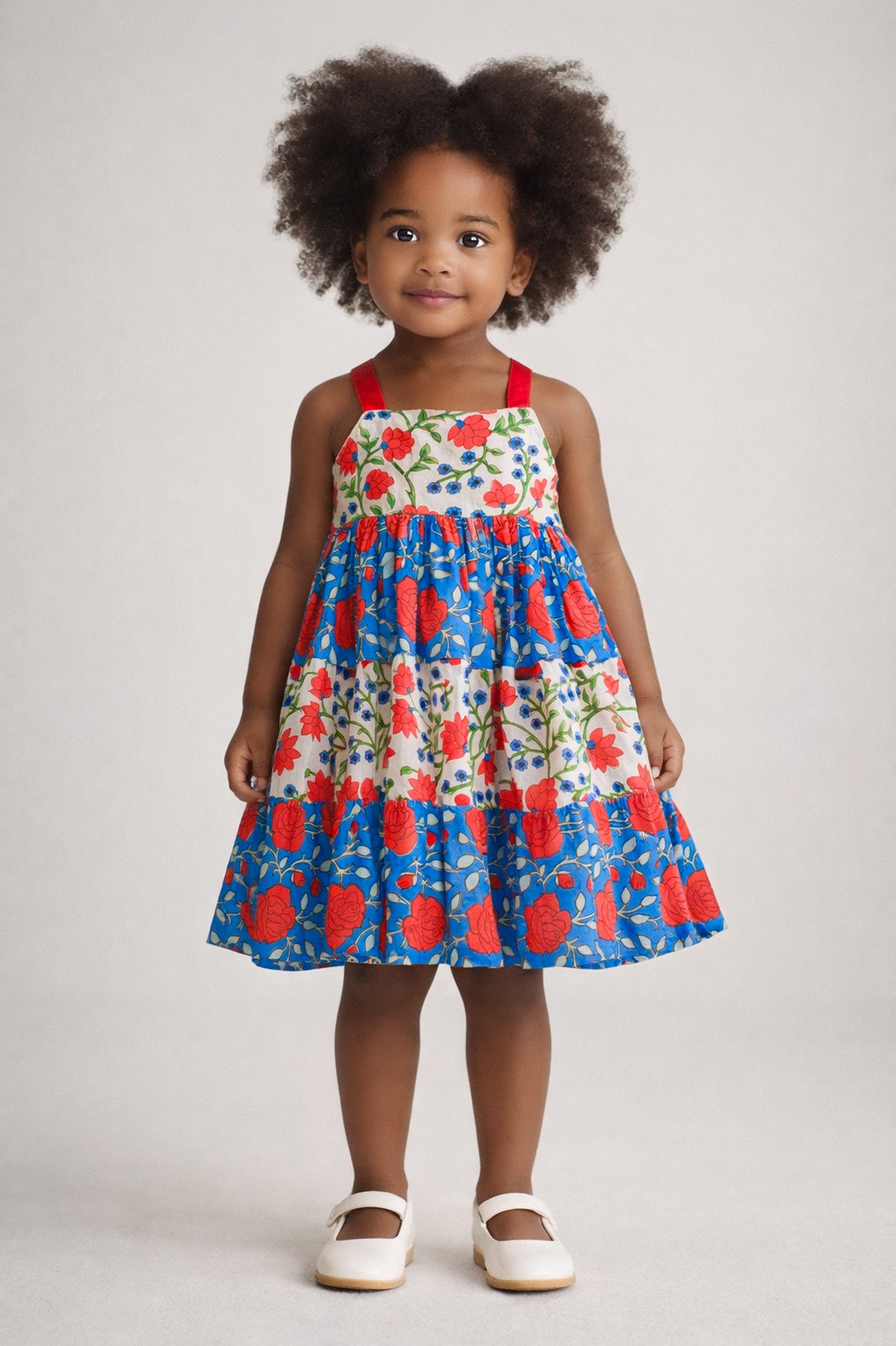 Emma_Blue orange multi floral print