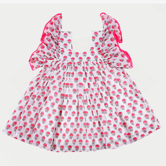 RIA DRESS_ PINK ASTER PRINT