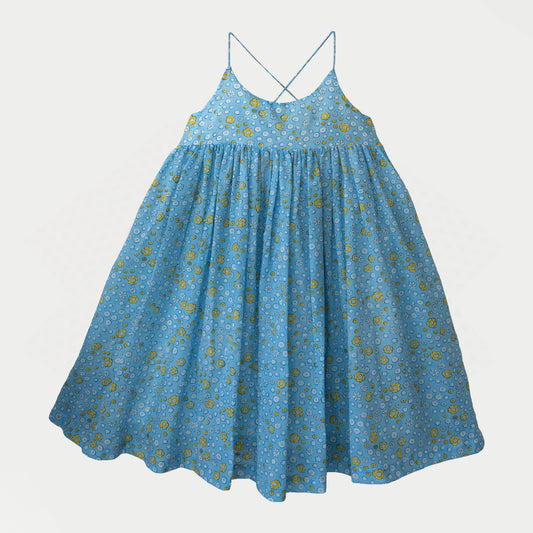 Mazzy _ Sky blue ditsy print