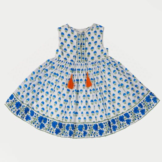 NAAVYA _ BLUE ASTER DRESS