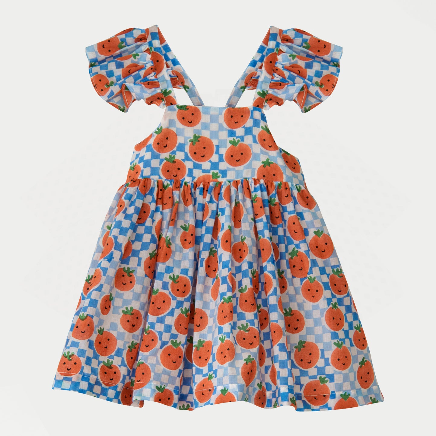 ABBY_RED TOMATO WITH BLUE CHECKER PRINT